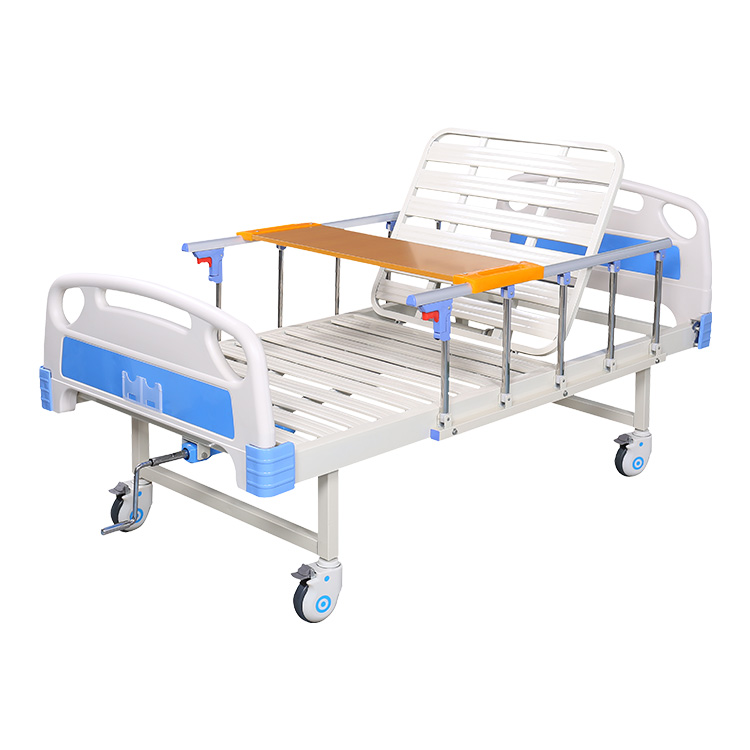Tempat Tidur Rumah Sakit Engkol Tunggal Manual dengan Kepala Tempat Tidur dan Roda ABS CZ1-C (2)