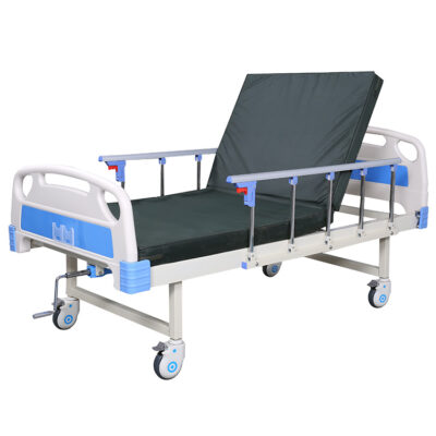 Tempat Tidur Rumah Sakit Engkol Tunggal Manual dengan Kepala Tempat Tidur dan Roda ABS CZ1-C (4)