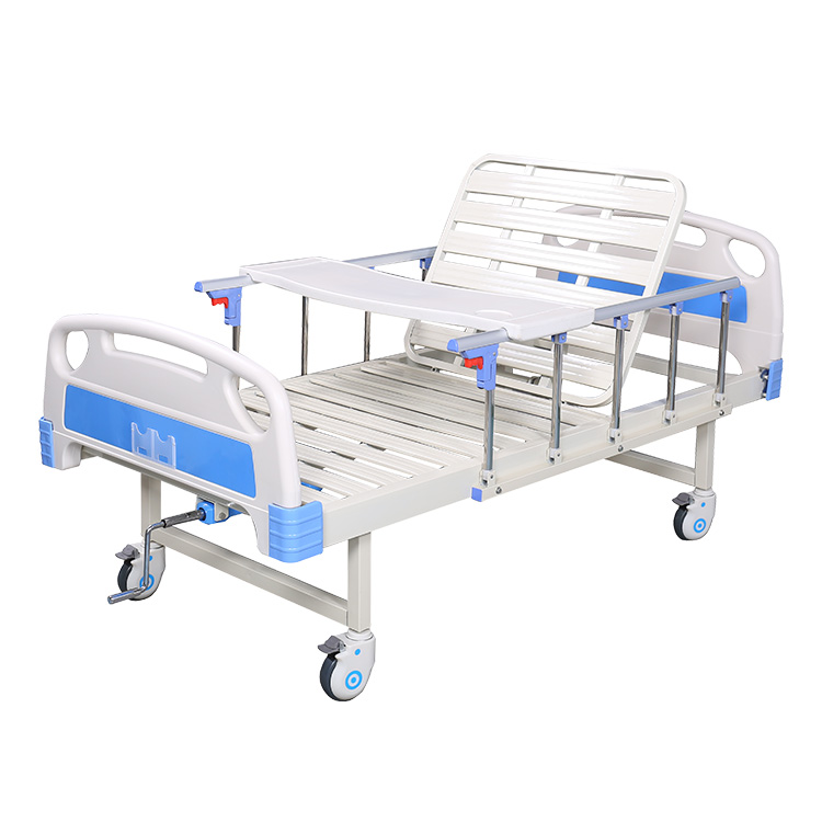 Tempat Tidur Rumah Sakit Engkol Tunggal Manual dengan Kepala Tempat Tidur dan Roda ABS CZ1-C (6)