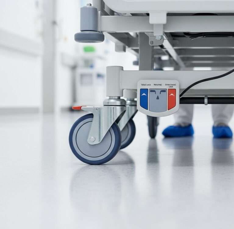 عجلات أسرة المستشفيات لسهولة تحريك الأسرة الطبية 4 عجلات أسرة المستشفيات مع آليات قفل للسلامة 4