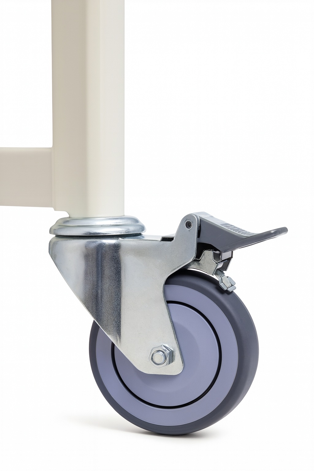 Roda tempat tidur rumah sakit dengan mekanisme penguncian untuk keamanan