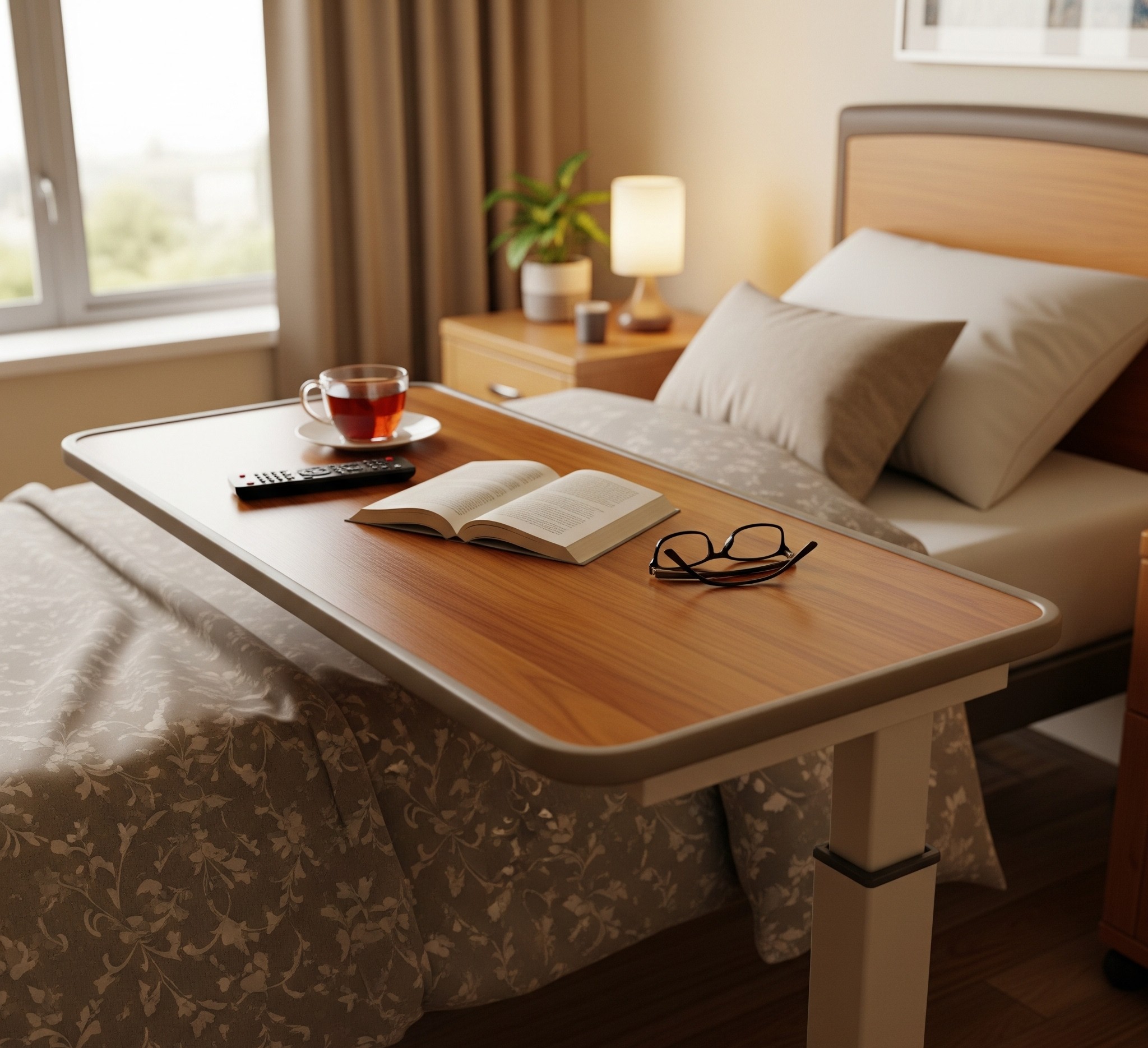 Papan meja tempat tidur rumah sakit dengan desain ergonomis 2