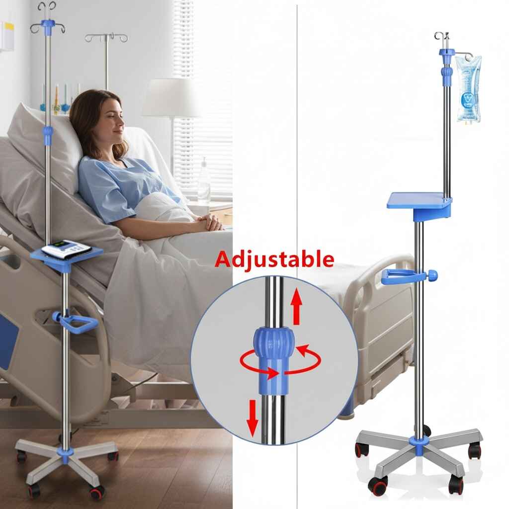 Top rated hospital drip stand IV rods with adjustable height 4